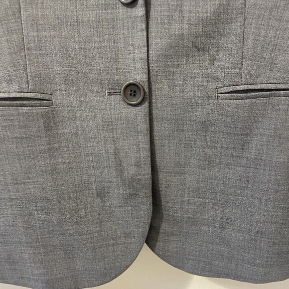 Theory Womens Nichelle Broadway Grey Wool Blend Two Button Closure Blazer Size 2 - Picture 3 of 8